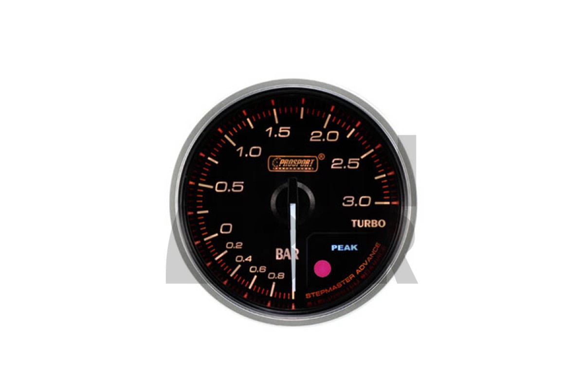 52mm Red / White 3 bars Boost Pressure Gauge Prosport Supreme