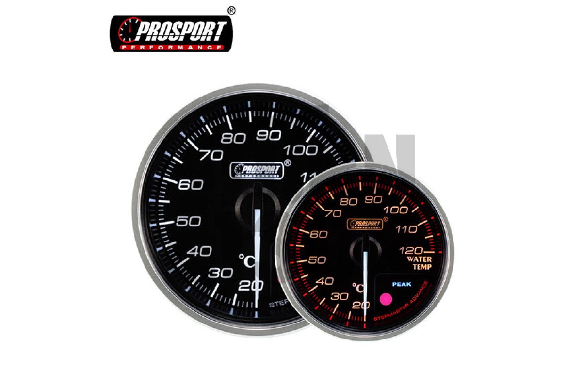 52mm Red / White Water Temperature Gauge Prosport Supreme