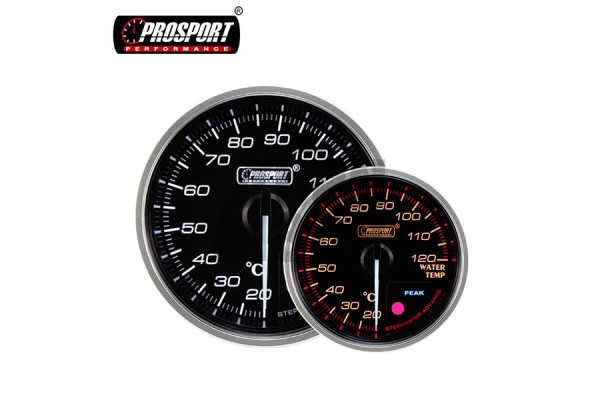 52mm Red / White Water Temperature Gauge Prosport Supreme  