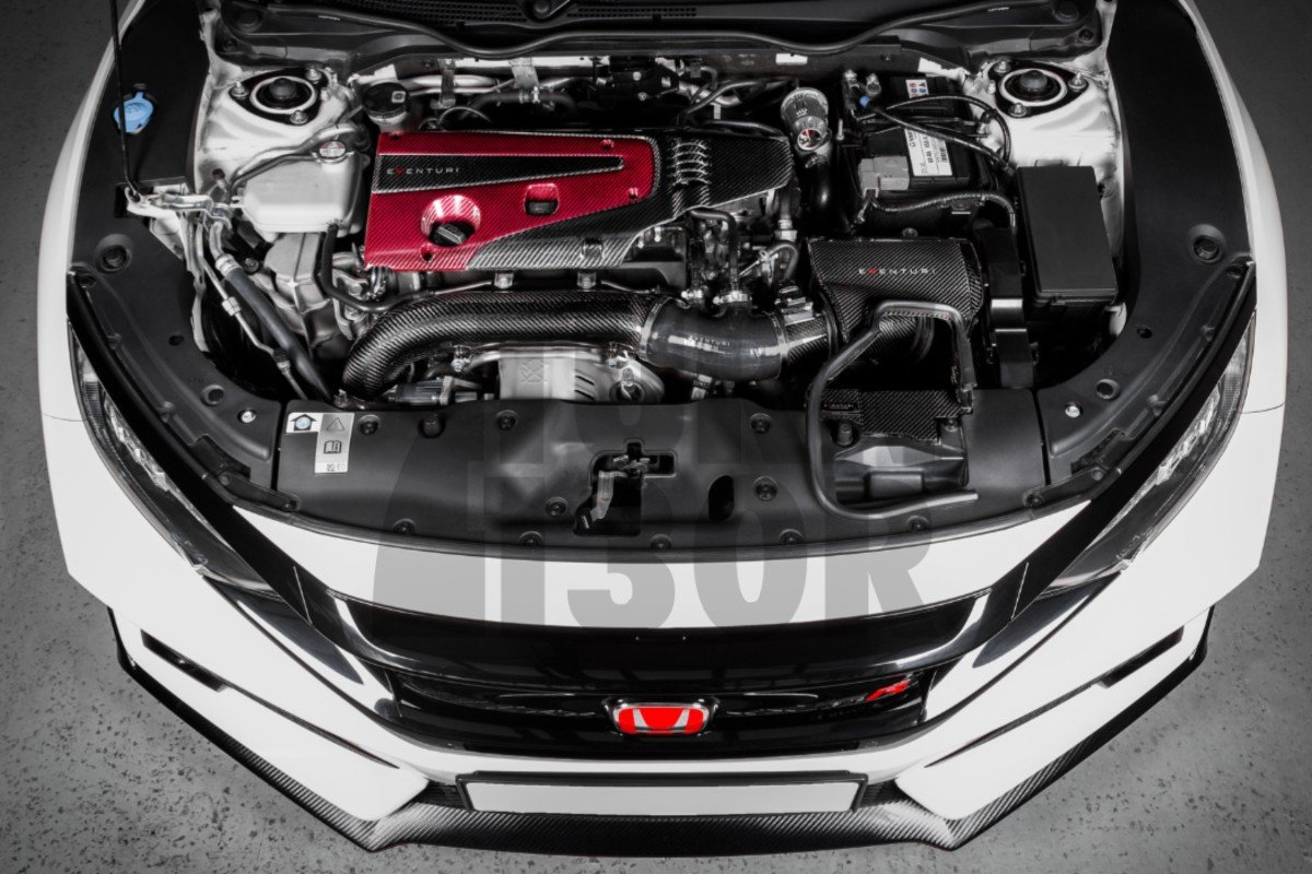 Honda Civic Type R FK2 / FK8 Carbon Fiber / Red Kevlar Engine Cover by Eventuri