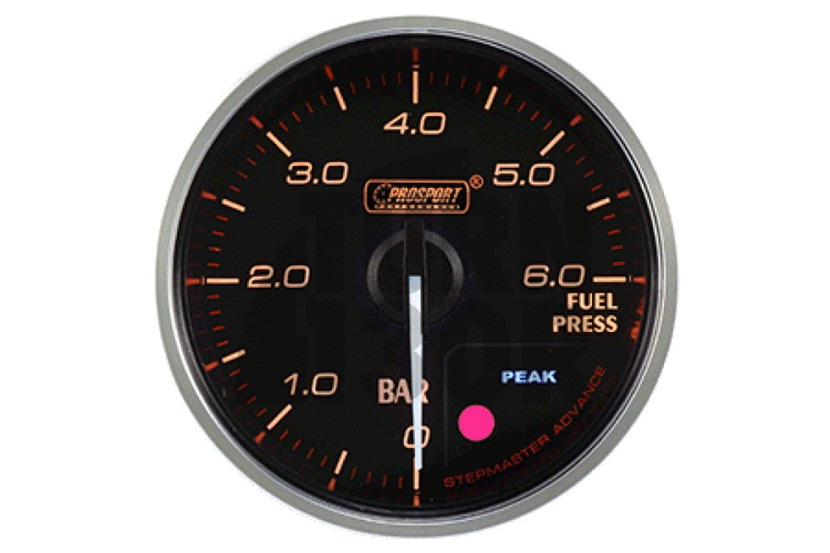 52mm Red / White Fuel Pressure Gauge Prosport Supreme